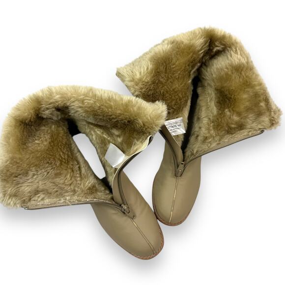 1970's brand new tan winter waterproof faux fur lined boots - Picture 8 of 16